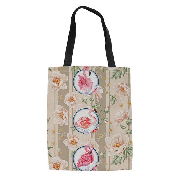 Haoyun dames linnen tassen cartoon flamingo prints patroon boodschappentas meisjes handtas katoenen dame coole canvas boodschappentassen: Cdwx 1928 z 22