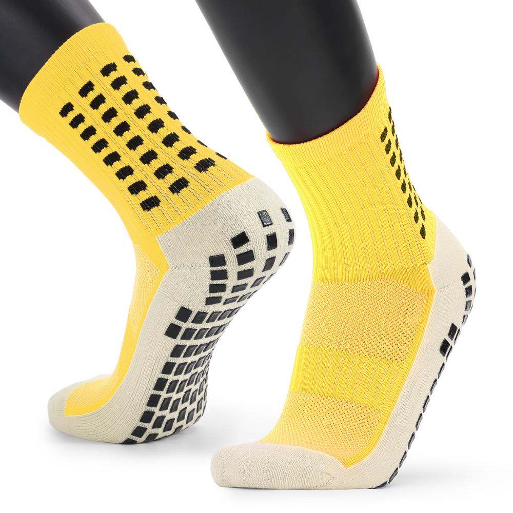 Nowe męskie skarpety sportowe gruby ręcznik w dół męskie środkowe rurki antypoślizgowe skarpety piłkarskie skarpetki koszykarskie pończochy sportowe: Yellow