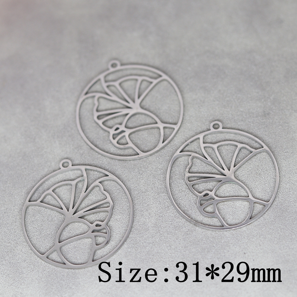 3 uds DIY pendientes borlas colgante de acero inoxidable hojas flor encanto para hacer joyería collar para mujer Accesorios: Violeta