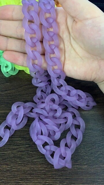 1.0 Meter 17*24mm Acrylic Necklace Strands Parts Linked Bag Chains Women Jewelry DIY Accessories Glasses Chains N027--T: matt purple