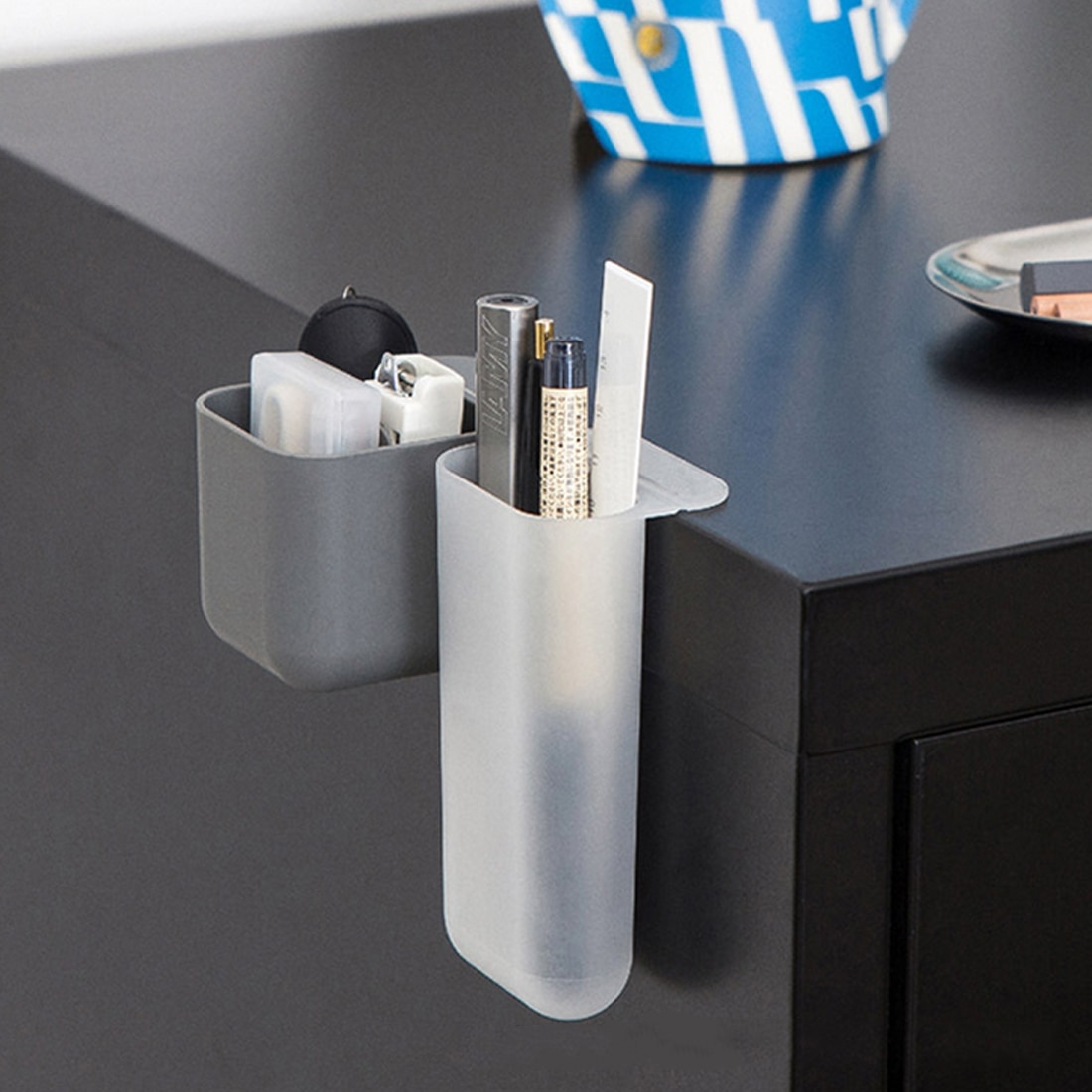 Multi Functional Desktop Display Pocket Pen Holder Desk Stationery Pen Receipt Box