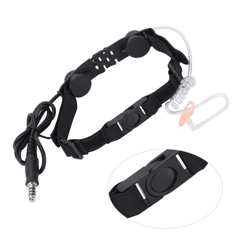 Laringofono gola microfono laringofono auricolare con tubo acustico ad aria trasparente auricolare per esterno auricolare per gola