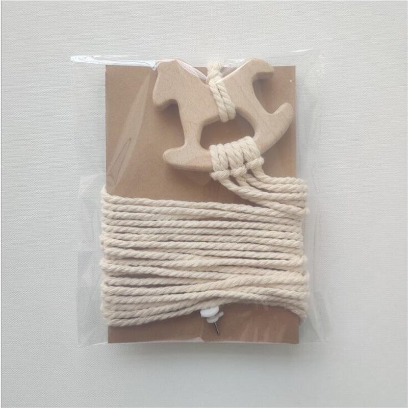 Ins Nordic Houten Baby Haar Clips Houder Katoen Touw Kids Meisjes Haarspeld Opslag Riem Foto Organizer Strip Muur Opknoping Ornament: Horse