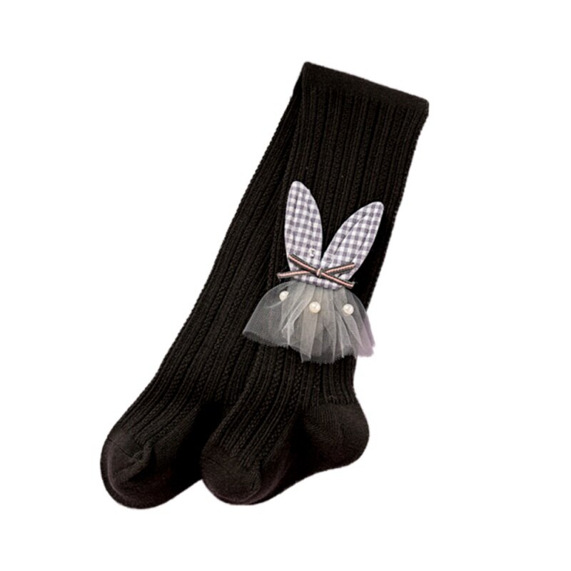 Baby Girl Stretch Leggings Broek en Najaar Peuter Kind Breien Broek: Zwart / S(6-12M)