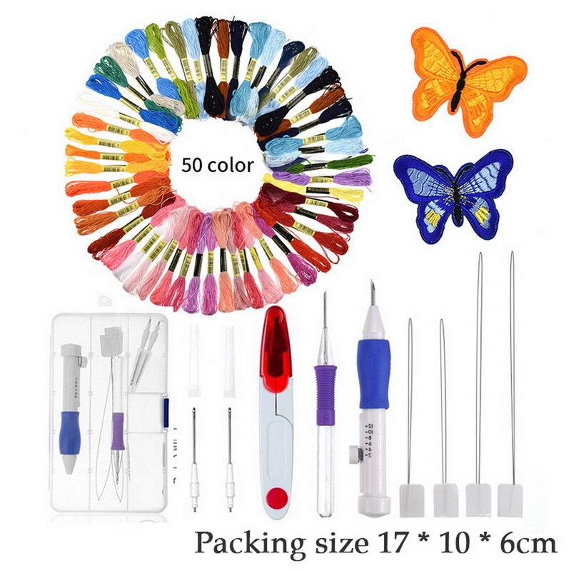 Magic Embroidery Pen Punch Needle Kit Craft Embroidery Threads Cross Stitch Embroidery DIY Knitting Sewing Accessory Tools: 2