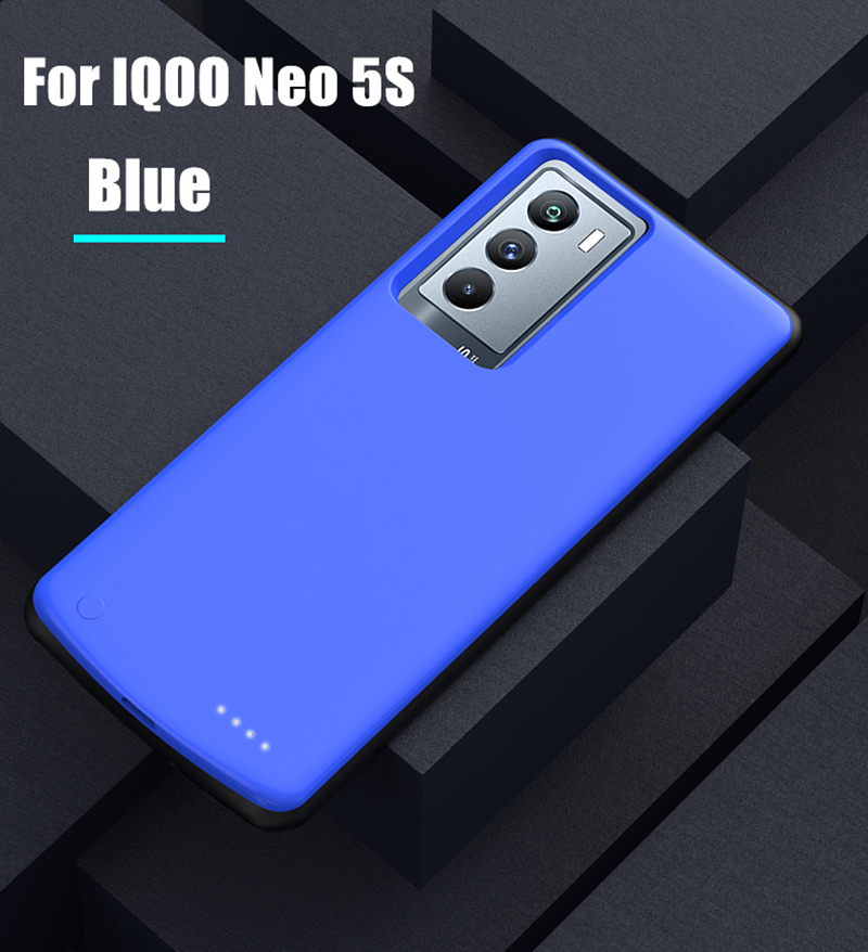 Draagbare Powerbank Cover Voor Vivo Iqoo Neo 5 Se Acculader Gevallen 6800Mah Externe Batterij Power Bank Case Voor iqoo Neo 5 S: NEO 5S Blue