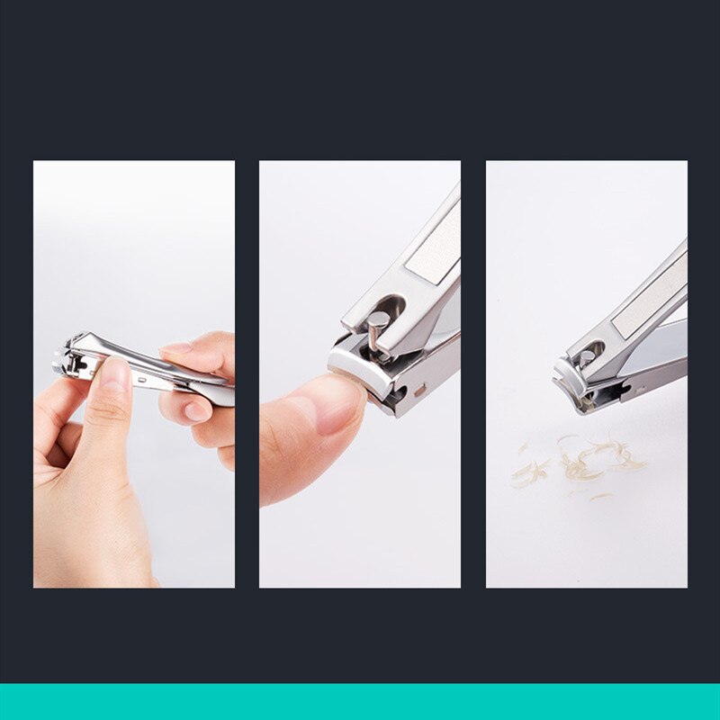 Big Stainless Steel Nail Clipper Cutter Manicure Trimmer Toe Nail Clipper with Clip Catcher FH01