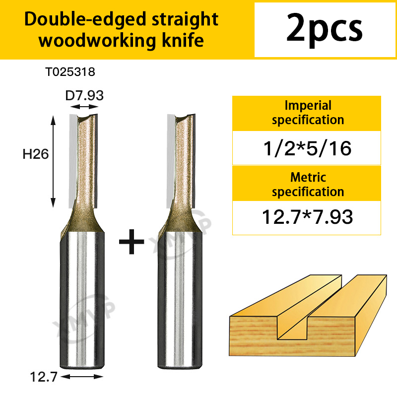 Fresa para carpintería con cuchillo recto de doble filo extendido, cabezal de herramienta para máquina de grabado y recorte, máquina de torno