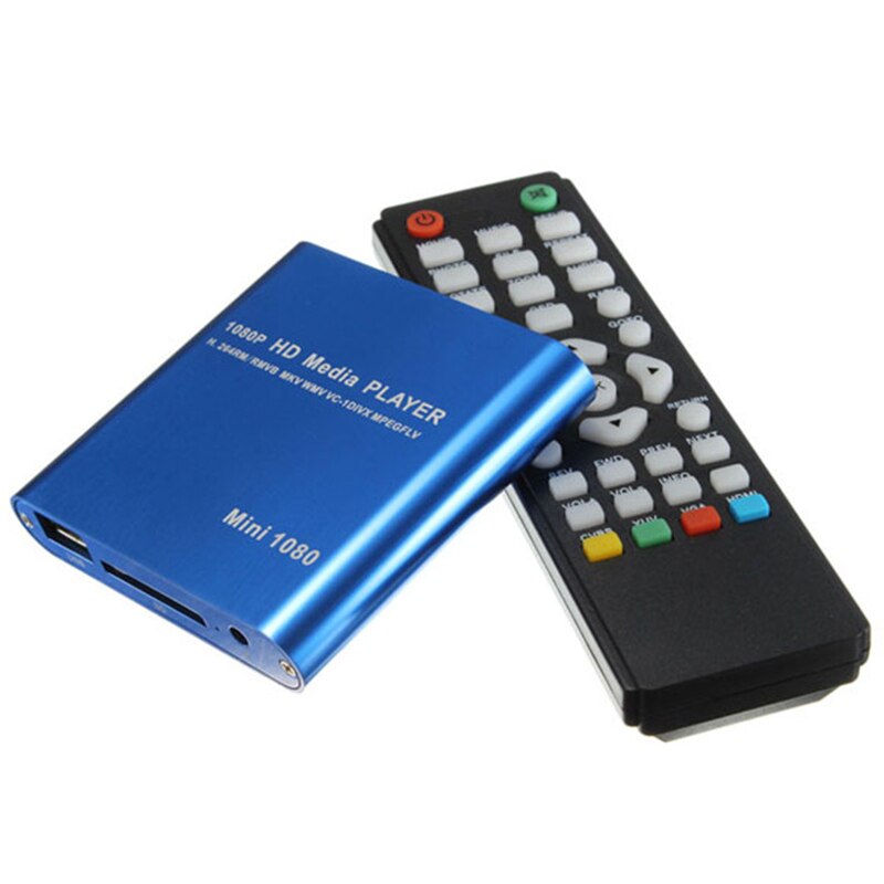 Eu Plug 1080 P Mini Hdd Media Player Hdmi Av Usb Host Full Hd Met Sd Mmc Kaartlezer Ondersteuning h.264 Mkv Avi 1920x1080 P 100 Mpbs (