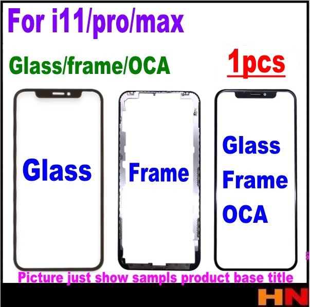 1pcs LCD Screen Front Glas Objektiv für iPhone 11 pro X XR XS MAX Vorderen Äußeren Glas Objektiv + rahmen + OCA Ersatz