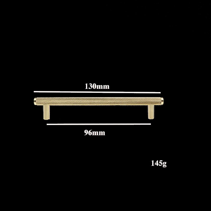 Matt mässing räfflade kökshandtag låda dra sovrumsskåp handtag garderobsknoppar möbeldörr hårdvaruknopp: 130mm / 5 st