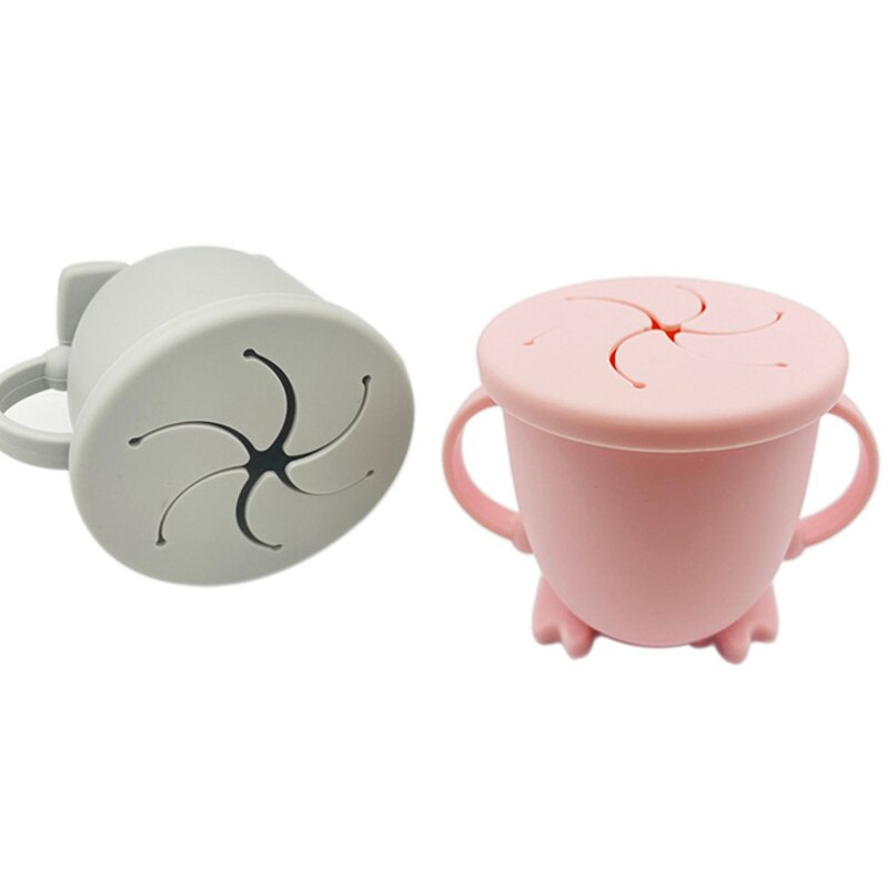 Baby Silicone Snack Cup Toddler Kids Portable Food Storage Box Portable Snacks Container BPA Free