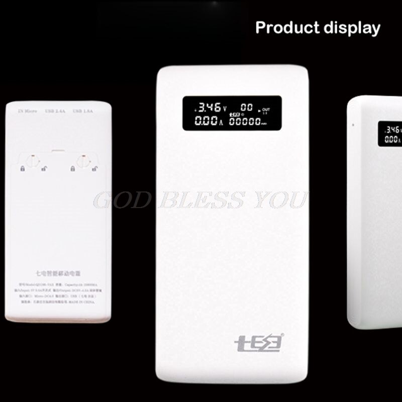 Dual USB QC3.0 Output 6x 18650 Batteries DIY Power Bank Box Holder Case Fast Charger For Mobile Phone Tablet PC No Battery