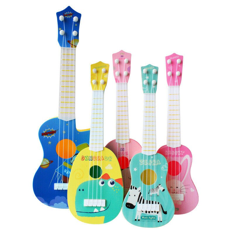 Mini børn børn guitar ukulele dyr akustisk musiklegetøj instrument musik legetøj 3 e 30