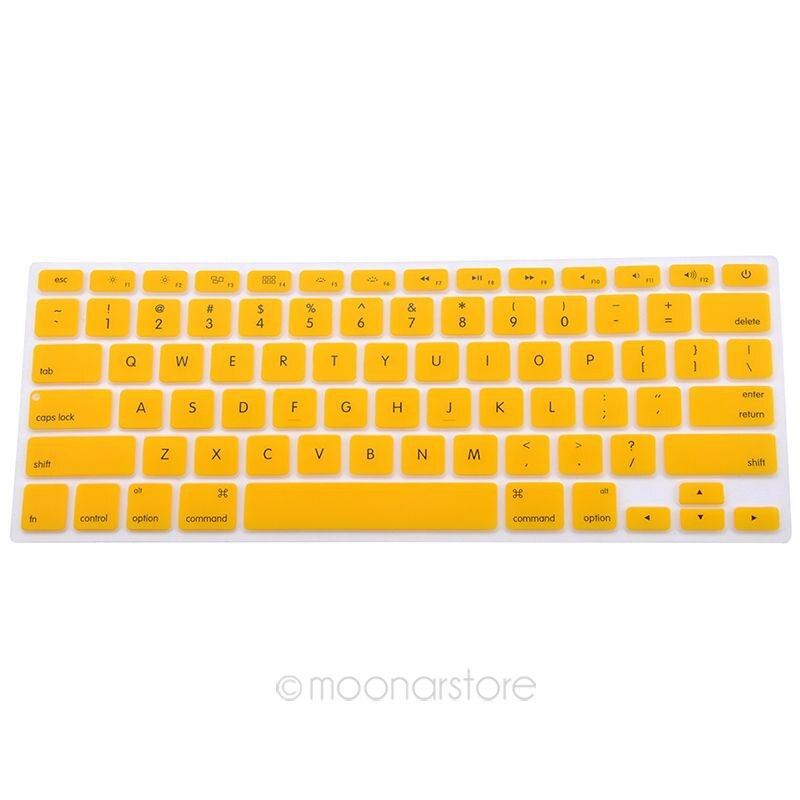 Silikoninen näppäimistön kannen suojakuori apple macbook pro macille 13 15 air 13 pehmeä näppäimistö tarrat 9 väriä  #5: Keltainen