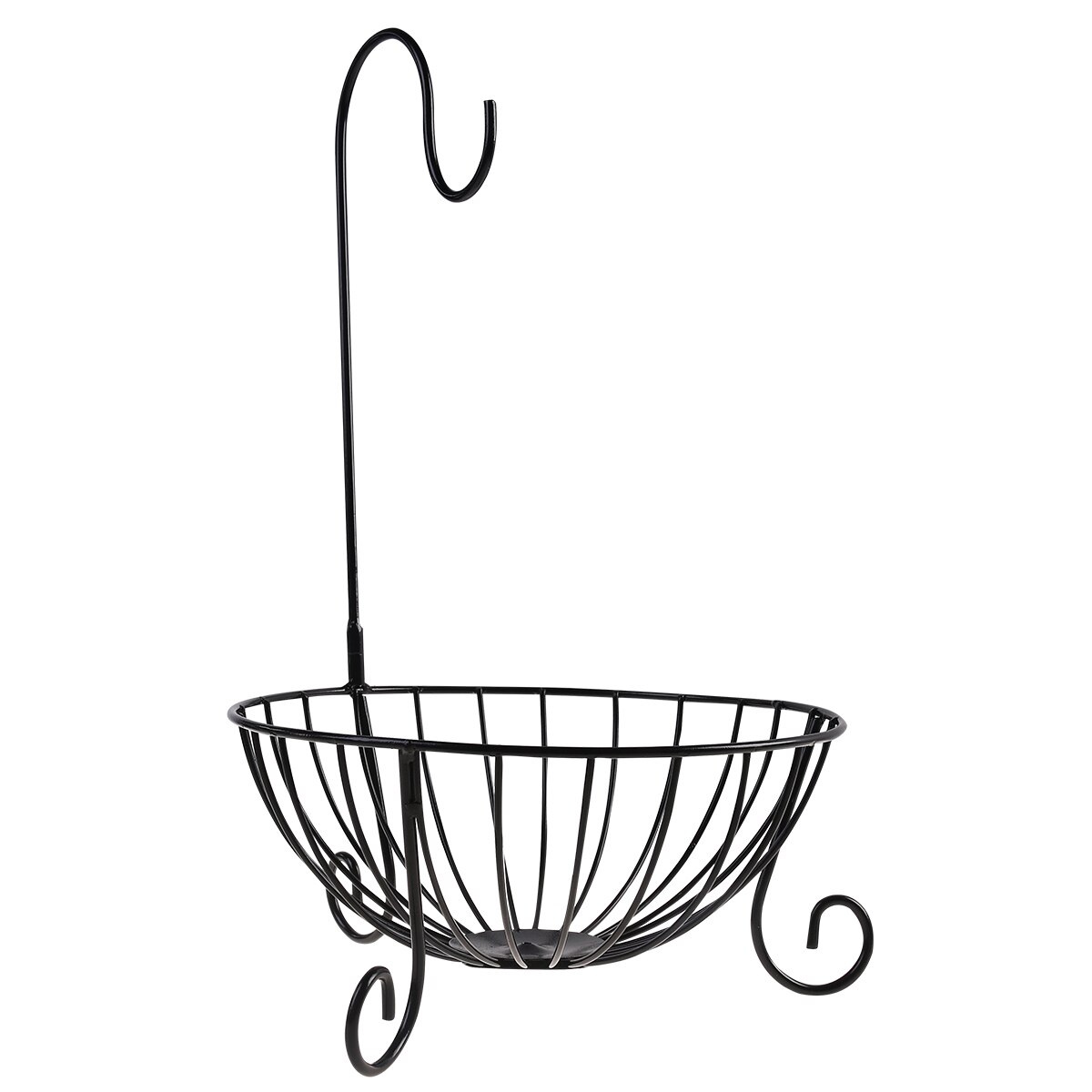 Keuken Metalen Fruitmand Opslag Rekken Met Afneembare Banaan Houder Haak Home Kitchen Decor Hanger Holder Organizer: Black