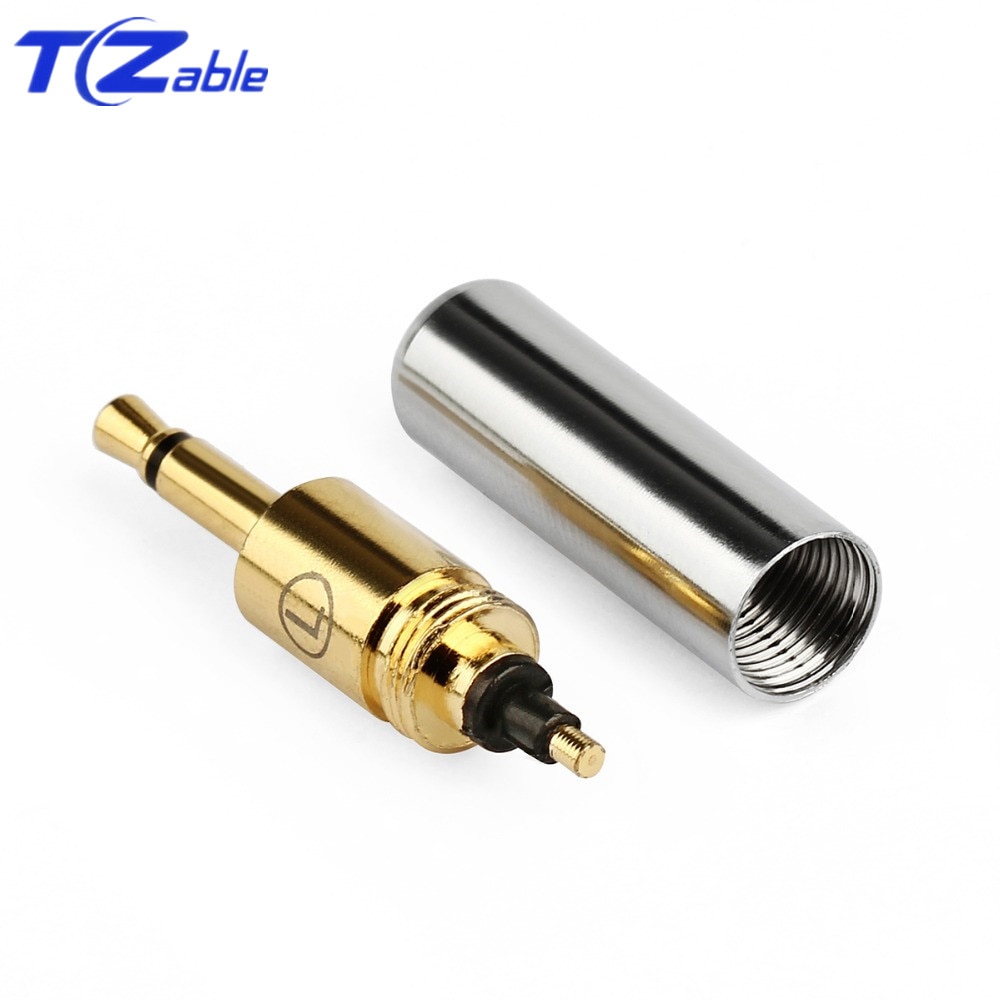 2.5MM Mini Jack Headphone Adapter Gold-Plated Plug Audio Connector Mono Male HD700 HE400i DIY Jack Solder High Fidelity Plug