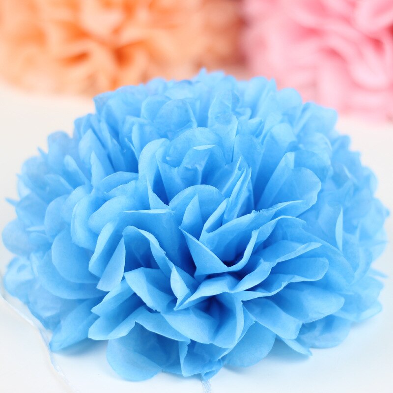 1pc 15cm Pompon papier de soie pompons boules de fleurs pour mariage maison décoration de noël fête d'anniversaire décoration artisanat bricolage 62472: H