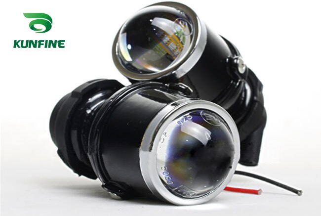 12 V/35 W Auto Hid Xenon Projecter Lens Mistlamp Met H3 Hid Lamp 6000K Voor Auto mistlamp 1 Jaar Garantie!