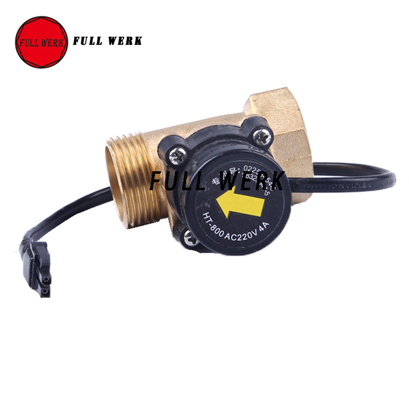HT800 1 Inch 220V 4A Water Pump Flow Sensor Switch Liquid Booster Solar Heater Brass Magnetic Pressure Automatic Control Valve P