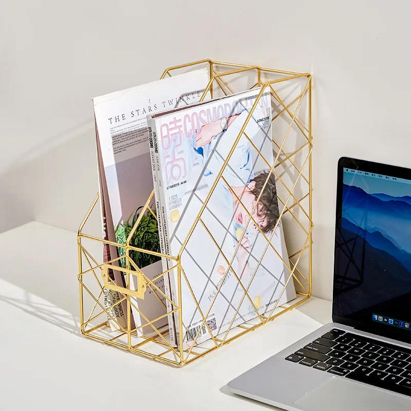 1/2- lags jerngitter bokorganisator bokholder hylle bokstøtte skrivebord aviser fil oppbevaringsboks holder hjemmeinnredning