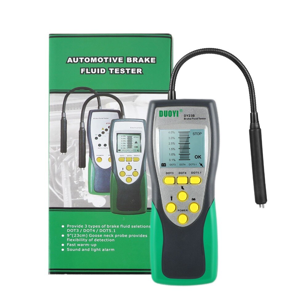 Duoyi DY23/DY23B Automotive Brake Fluid Tester Digital Brake Fluid Inspection Check Car Brake Oil LED Indicator Display: With Screen DY23B