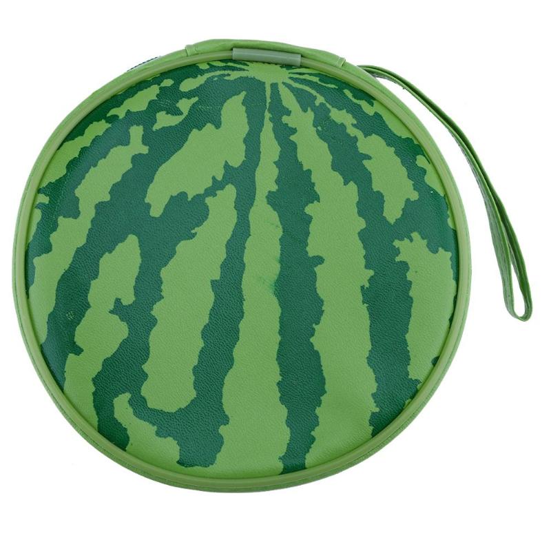 Vandmelon mønster bærbar 24 stk disk kapacitet dvd cd opbevaring sag runde tegnebog cover taske