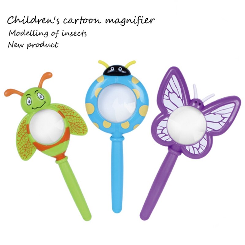 Cartoon Insect Vorm Vergrootglas Outdoor Exploratie Leren Kids Kinderen Educatief Speelgoed Vergrootglas Lieveheersbeestje Vlinder