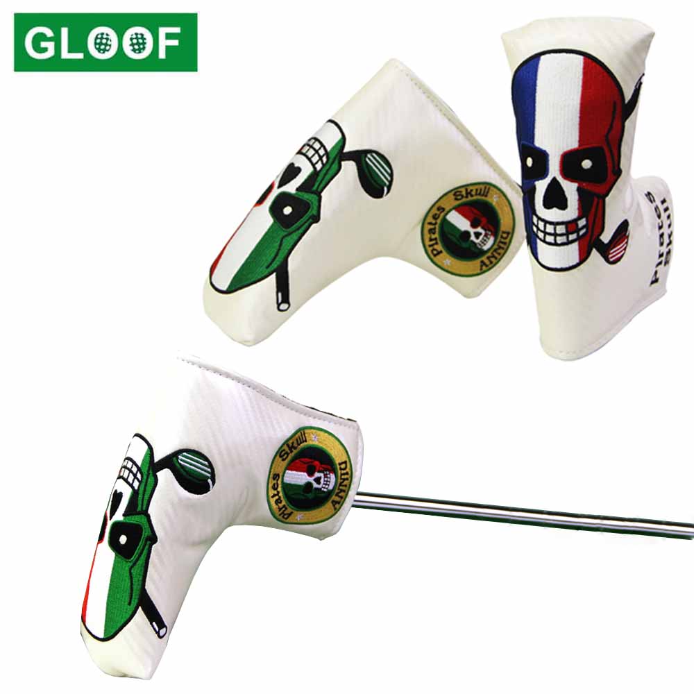 Lame de couverture de Putter de Golf, couvre-chef de Putter de Golf en cuir PU avec motif de crâne, 1 pièce