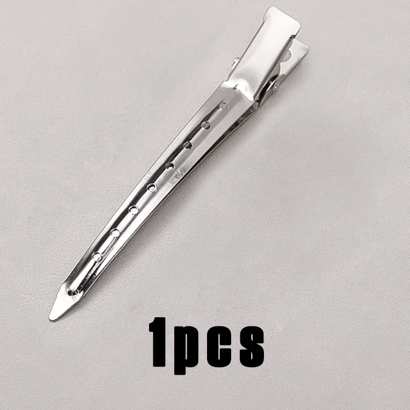 Pinzas para el cuidado del cabello, sección de peluquería de acero inoxidable, tocado, horquilla de Metal DIY, horquillas de posicionamiento de partición de pico de pato para niñas: Gris