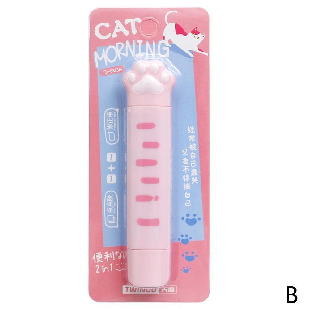 Mini Double Head Correction Tape Popular Kawaii Two Punctiform Writing Adhesive One Tape In Stationery Learning Glue Adhesi C8I0: Pink