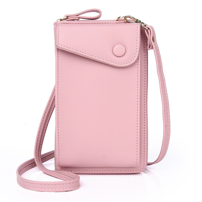 Mini damhandväska flickor mobiltelefonväska pu läder liten budväska lyxiga handväskor kvinnor väskor crossbody väska: Rosa