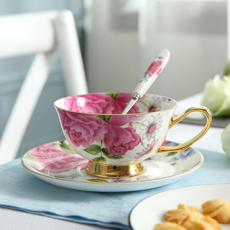 Benporslin porslin kopp och fat keramik enkel teservis moderna kaffekoppar tazas para café köksutrustning  yc50: Stil 1