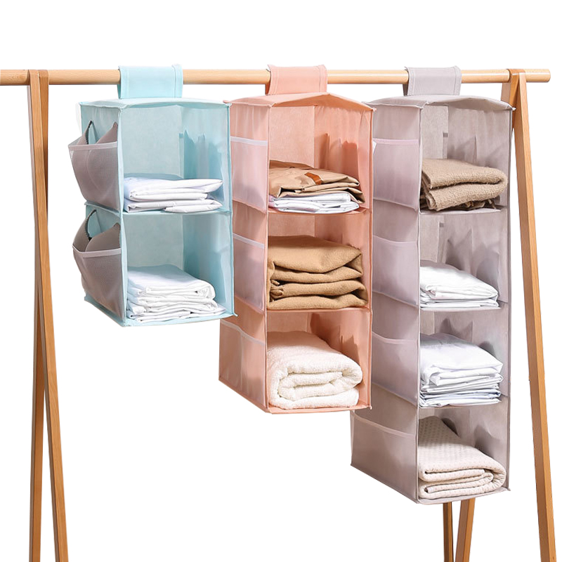 Multi-Layer Hanging Closet Organizer Hanging Bag/Shelf Foldable For Bra Storage Bag Socks Clothes Storage Organizer Hanging Bag