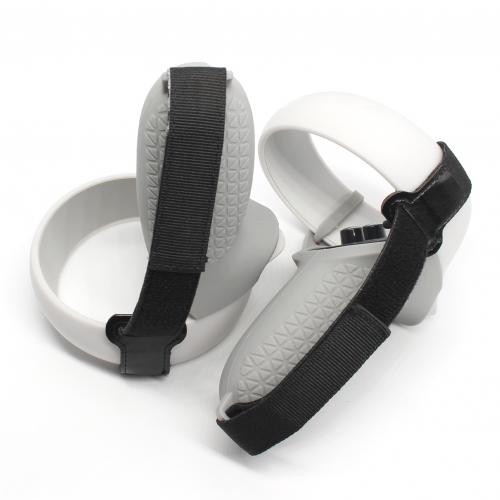 Halb Geschlossene 2-in-1 Bausatz Silikon Abdeckung Knöchel Gurt für Oculus Suche 2 VR berühren Regler schutzhülle Griff Griips: grau
