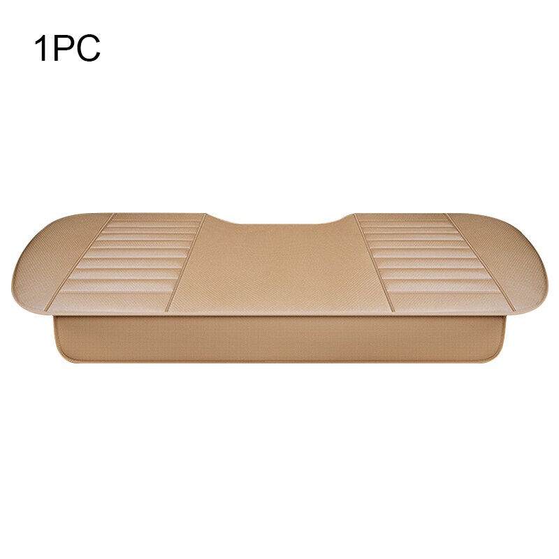 Funda de cuero Pu para asiento de coche, fundas de asientos para Interior de automóvil, cojín Universal, protección de asiento alfombrillas de cuero, accesorios para Auto: Beige rear 1pc