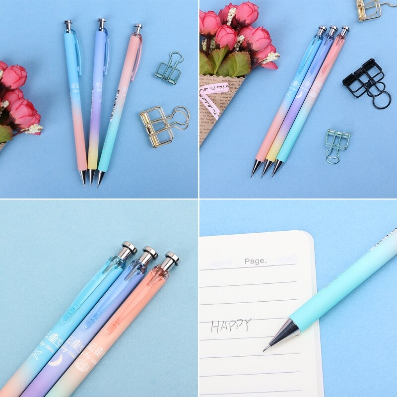 Nette Mond Sterne Kunststoff Mechanische Bleistift Automatische Stift Für Schreiben Schule Versorgung DXAB