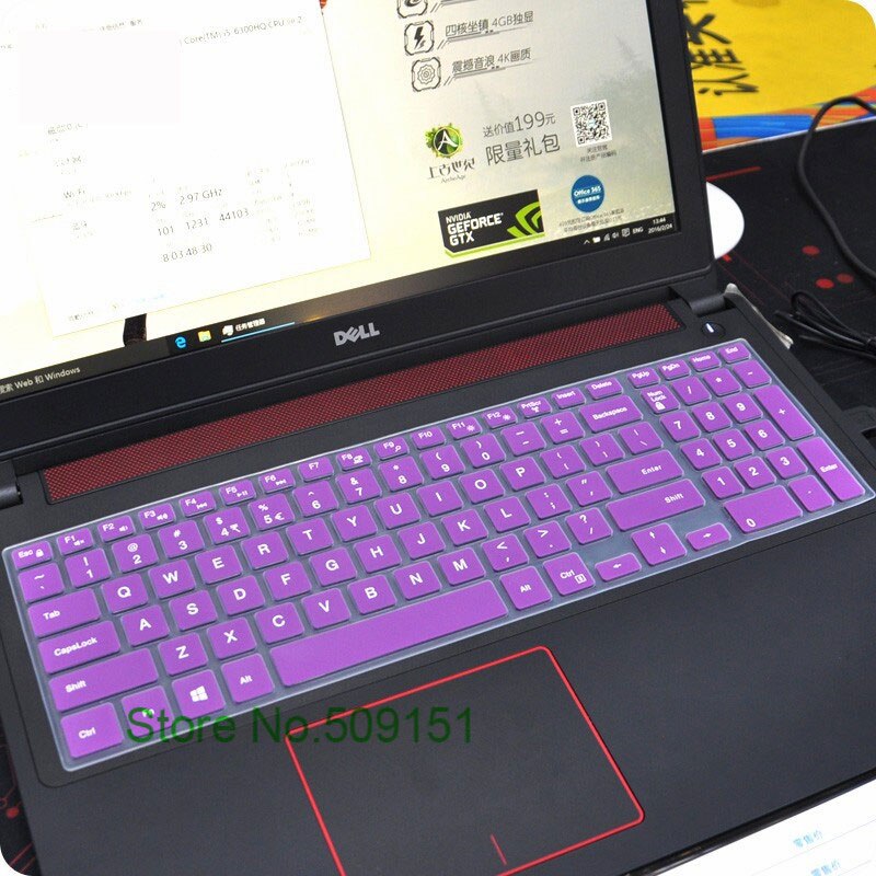 15 inch laptop toetsenbord beschermhoes voor dell inspiron 15 5000 5568 15cr 15cr-4528b vostro 15-3559 ins 15 5565 5567 7567