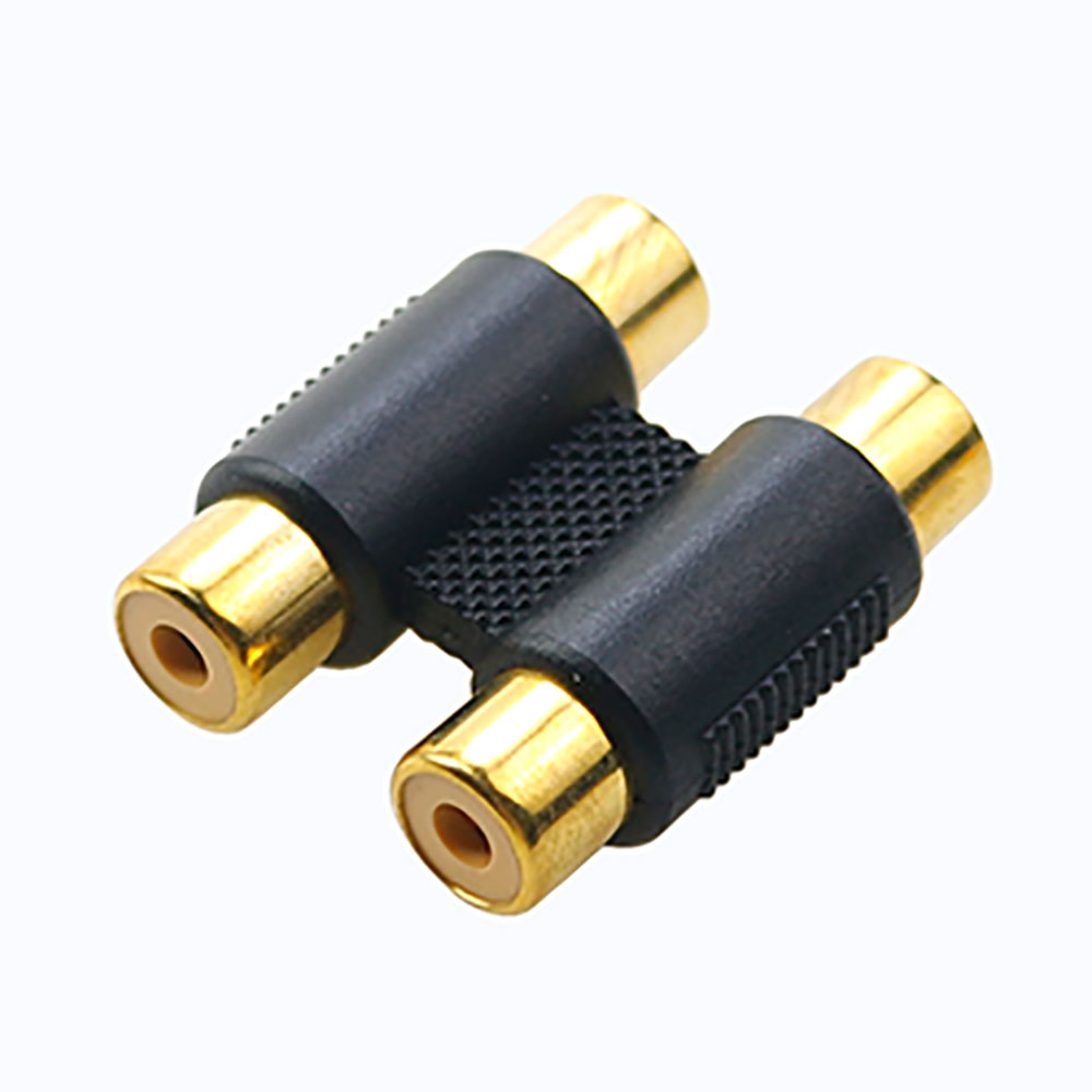 RCA Female to RCA Female Audio Video Cable Jack Plug Adapter Connector RCA to 2/3 RCA Jack Connector: Cyan
