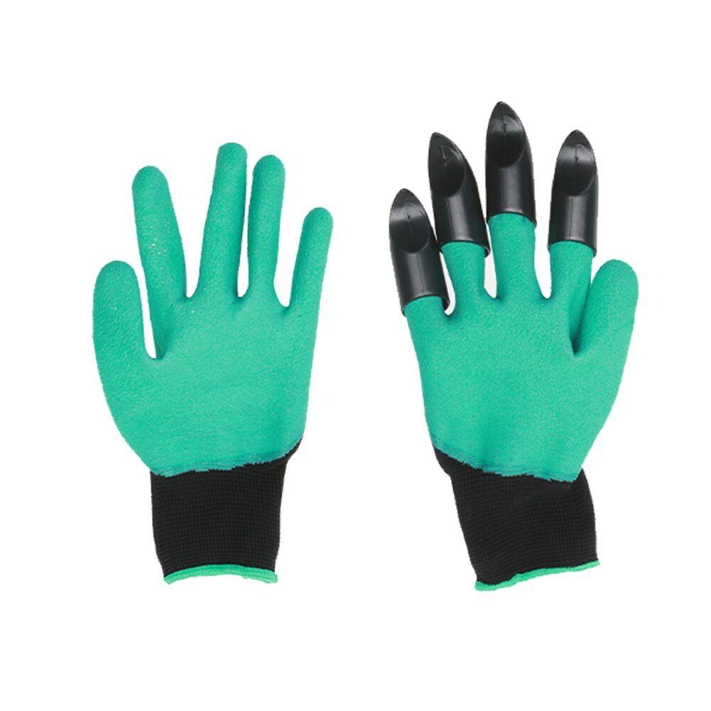 4/8 garra de mano ABS plástico jardín guantes de goma jardinería excavación guantes de látex para jardinería garras de plástico