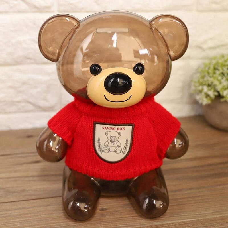 Children's Transparent Coin Piggy Bank, Plastic Money Children's Transparent Coin Piggy Bank, Plastic Money