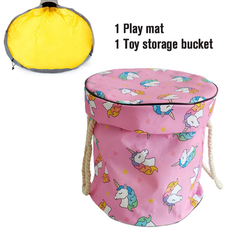 Tapis jouet sac de rangement blocs jouets sacs tapis de jeu sac jouets Slideaway nettoyage et stockage conteneur organisateur multifonctionnel 1.5m: A01