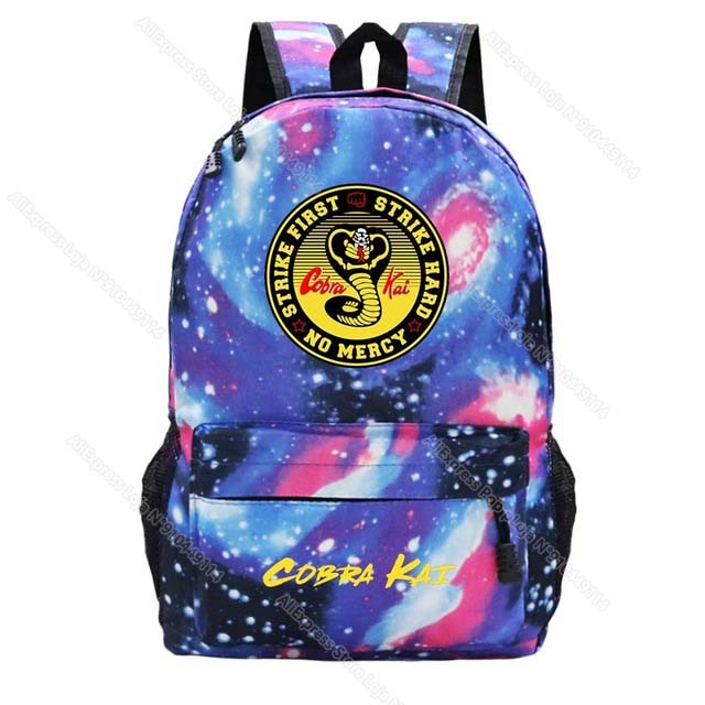 Mochila escolar de nailon con de Cobra Kai para niños y niñas, morral escolar con de Cobra Kai