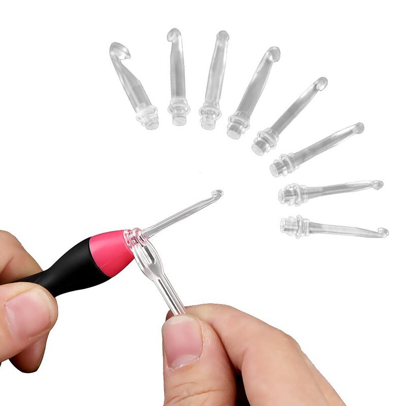 Crochet lumineux LED avec chargeur USB, Crochet de 9 tailles, éclairage d'urgence, aiguilles à tricoter, Crochet supérieur remplaçable, outil de couture