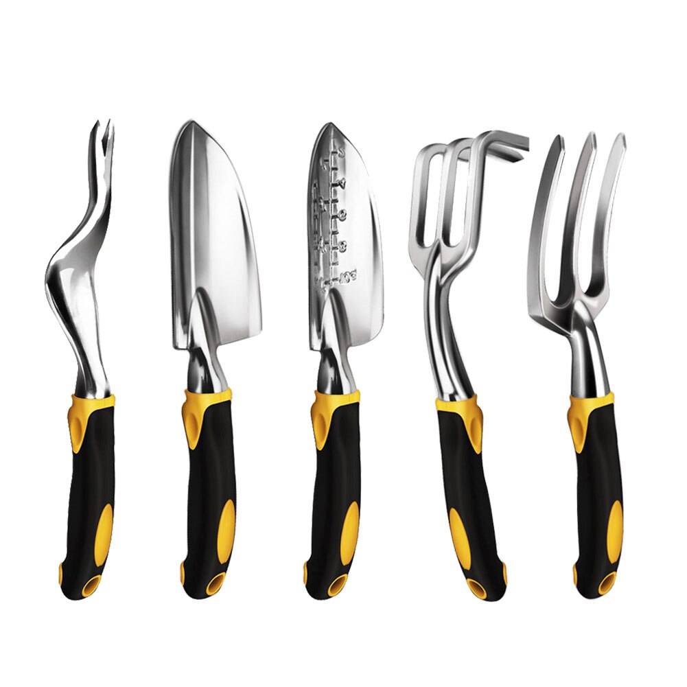 Tuin Gereedschap Hand Troffel, Hark, Cultivator, Wieder Gereedschap Met Ergonomisch Handvat, tuin Gazon Landbouwgrond Transplantatie Tuinieren Bonsai Gereedschap: 5 pcs