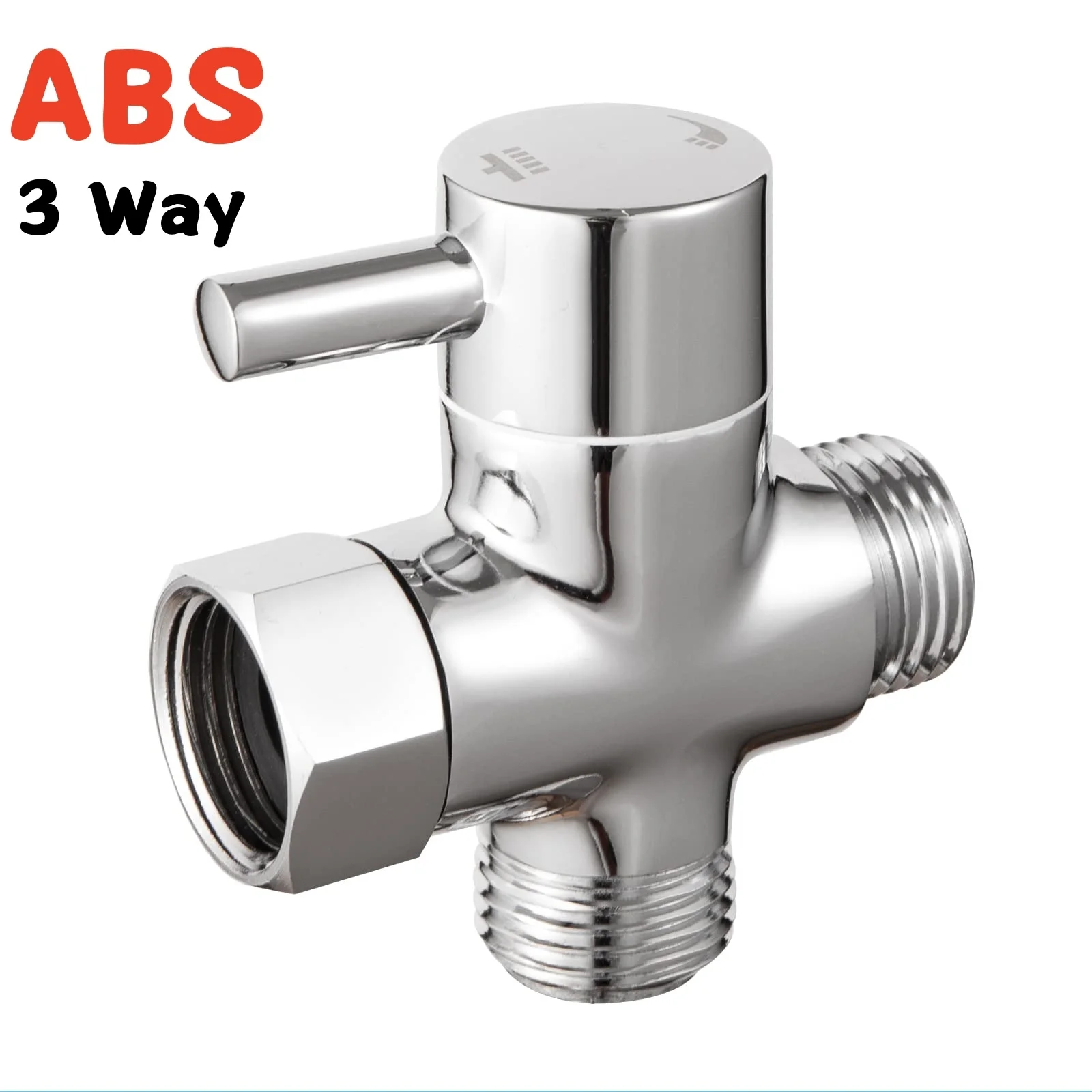 T-adapter Messing/ABS 3-wegklep Gootsteenaccessoires voor omstelling Bad Toilet Bidet Sproeier Douchekop Converter Keukenapparatuur: WHITE