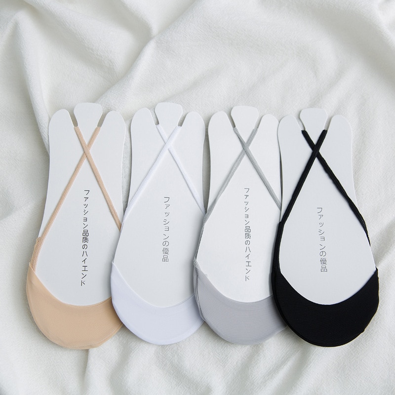 Vrouwen Zomer Katoen Kant Half Voeten Korte Sokken Bandage Cross Anti-Slip Onzichtbare Liner Geen Show Low Cut Sling sok