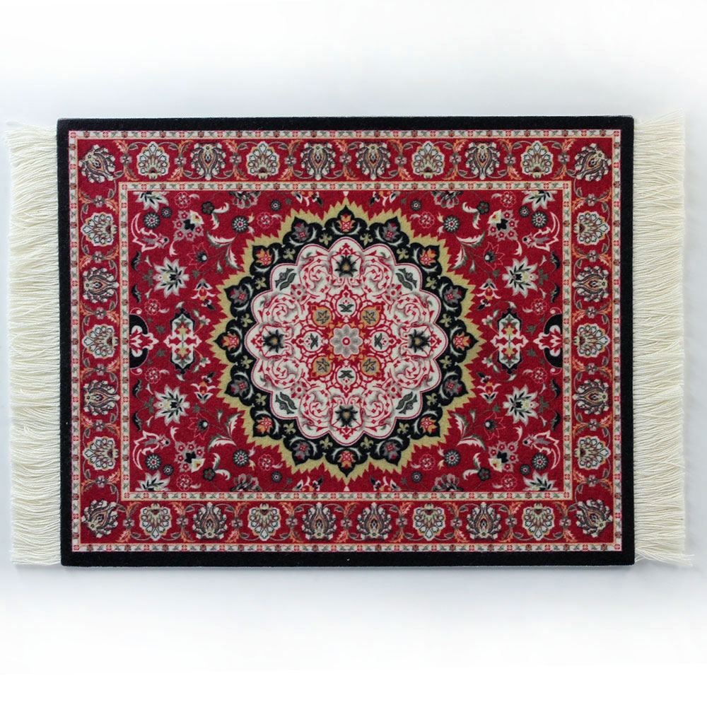 Alfombrilla para ratón, alfombrilla para comida, estilo alfombra persa, goma antideslizante, duradera, impresión rectangular, alfombrillas para ratón para juegos, posavasos: Gris