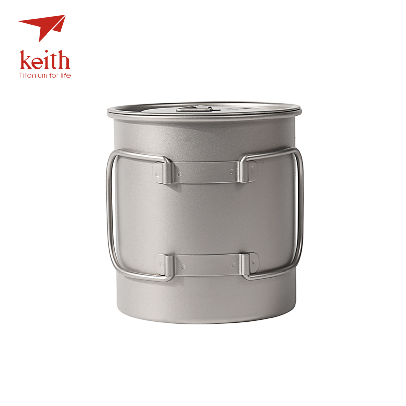 Keith draussen Titan Wasser Becher Mit Klapp Griffe Titan Deckel Getränk Camping Tassen Ultraleicht Reise Becher 220 ml-900 ml