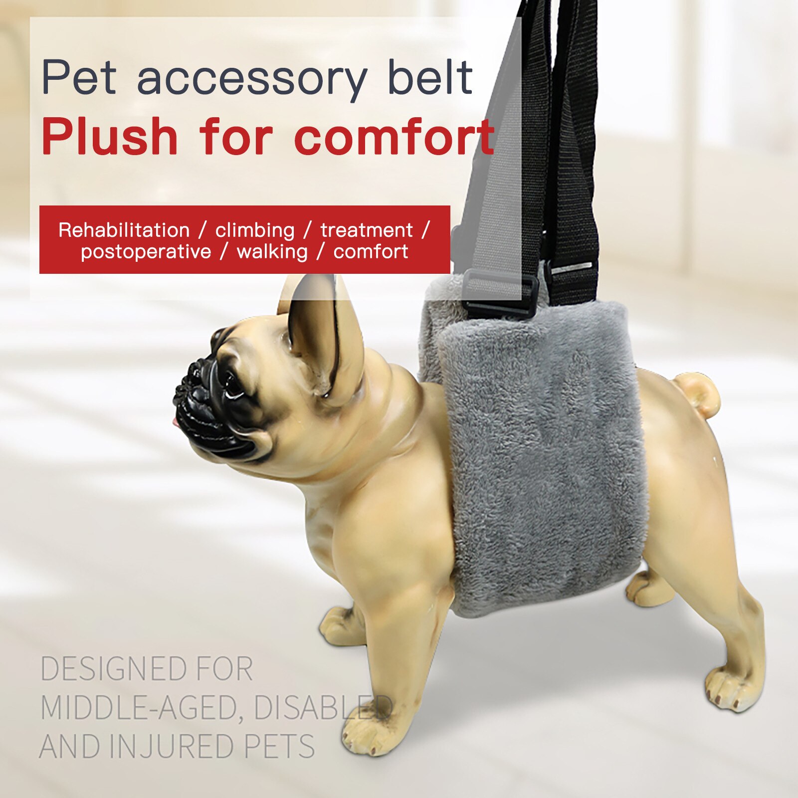 Hond Ondersteuning Zacht Koraal Fluwelen Hond Been Extra Riem Huisdier Liften Vest Verstelbare Voor Hond Herstel Been Brace Wandelen Harness # BL3